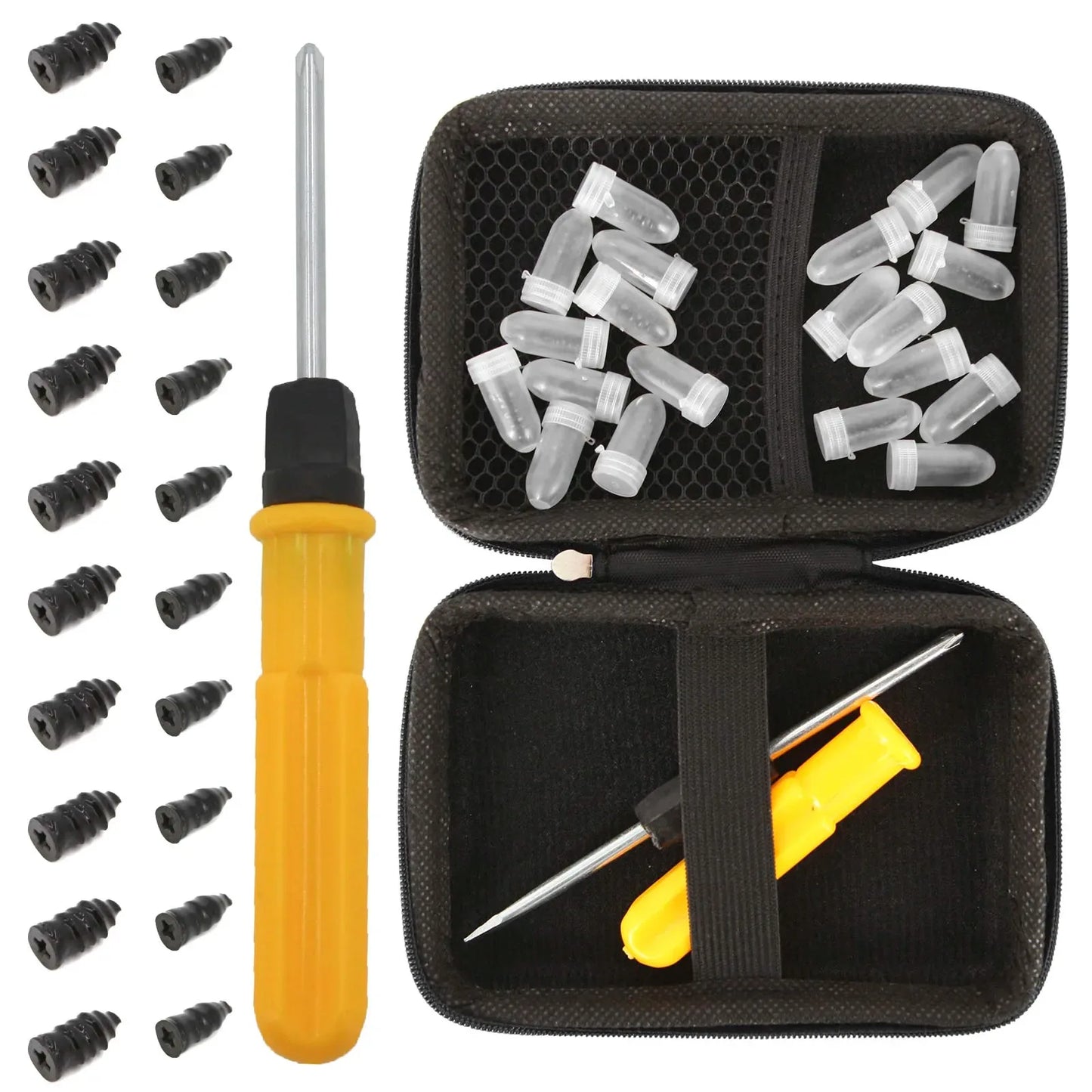 Motorcycle Vacuum Tire Repair Nail Car Tire Repair Tools Kit with EVA Storage Case Car Rubber Tubeless Tire Repair Tool Sets